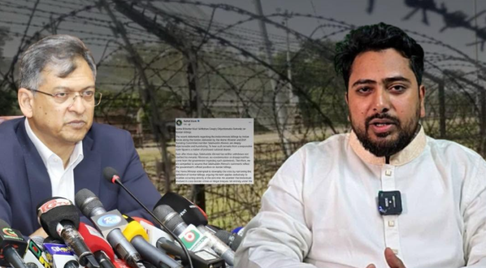 সীমান্ত হত্যা নিয়ে স্বরাষ্ট্রমন্ত্রীর বক্তব্য ‘জাতির জন্য লজ্জার’: নাহিদ ইসলাম
